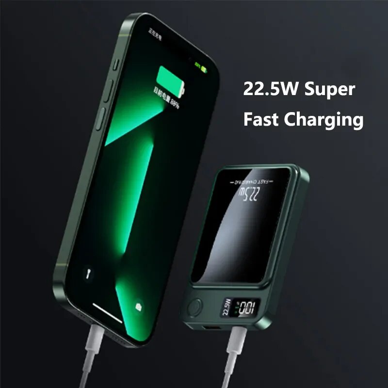Magnetic Wireless Power Bank  22.5W Fast Charging External Battery Charger for Huawei Samsung iPhone 12 PD 20W Powerbank