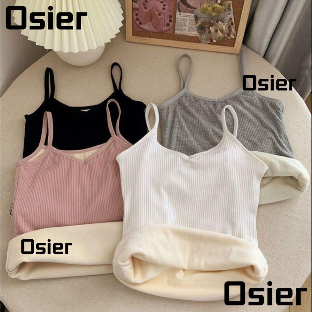 Osier1 เสื้อกล้าม แขนกุด แบบบาง สีพื้น ให้ความอบอุ่น เหมาะกับฤดูใบไม้ร่วง และฤดูหนาว สําหรับผู้หญิง