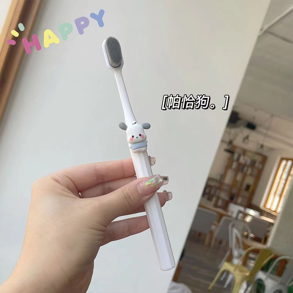 ⚡จุดสปอตสปอต⚡  การ์ตูนน่ารักแปรงสีฟันขนนุ่มสีลูกกวาดนักเรียนผู้ใหญ่ครัวเรือนแปรงสีฟันขนแปรงละเอียดทําความสะอาดฟันแปรงสีฟันคู่ - รูปที่ 5