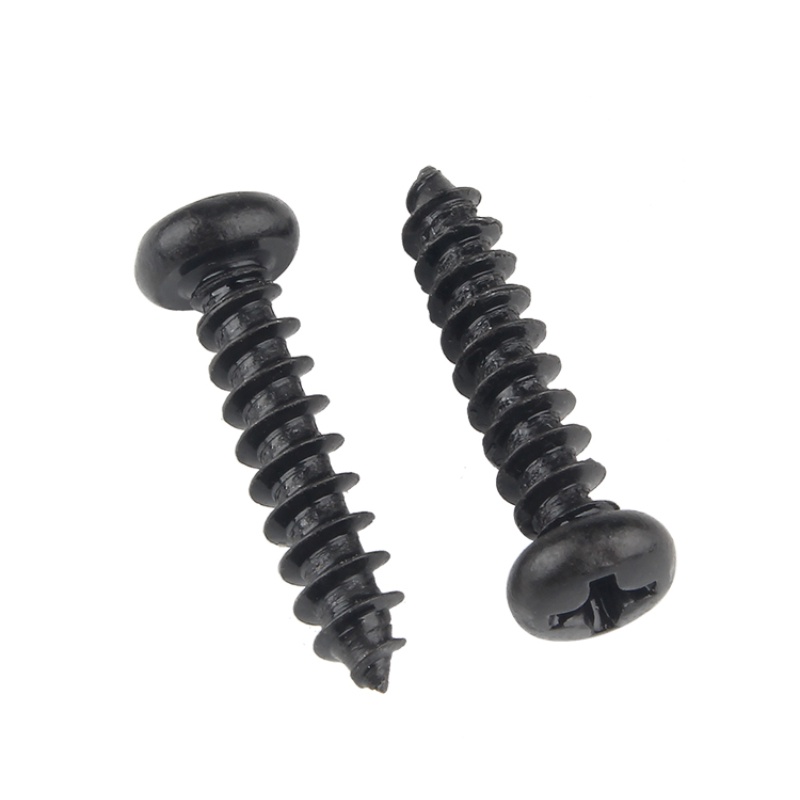 สกรูหัวแบน หัวกลม ขนาดเล็ก M2.3 M2.6 M2.8 M3 M3.5 M4 สีดํา - รูปที่ 2