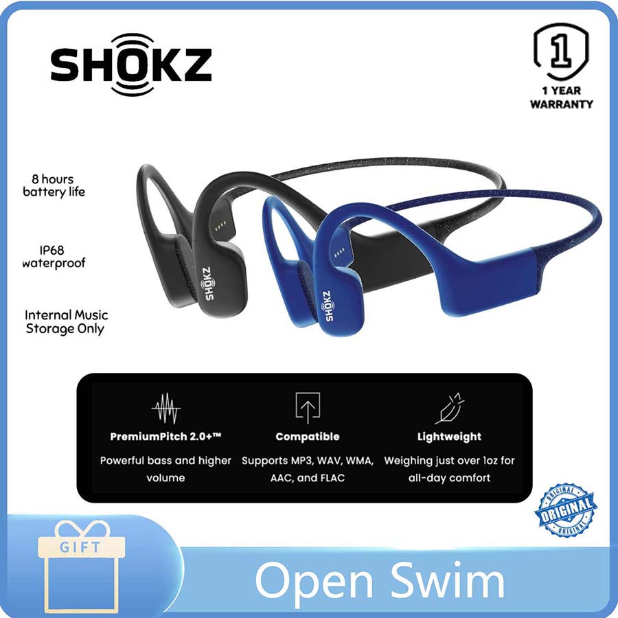Shokz OpenSwim Bone Conduction หูฟังว่ายน้ําไร้สาย เครื่องเล่น MP3 กันน้ํา S700