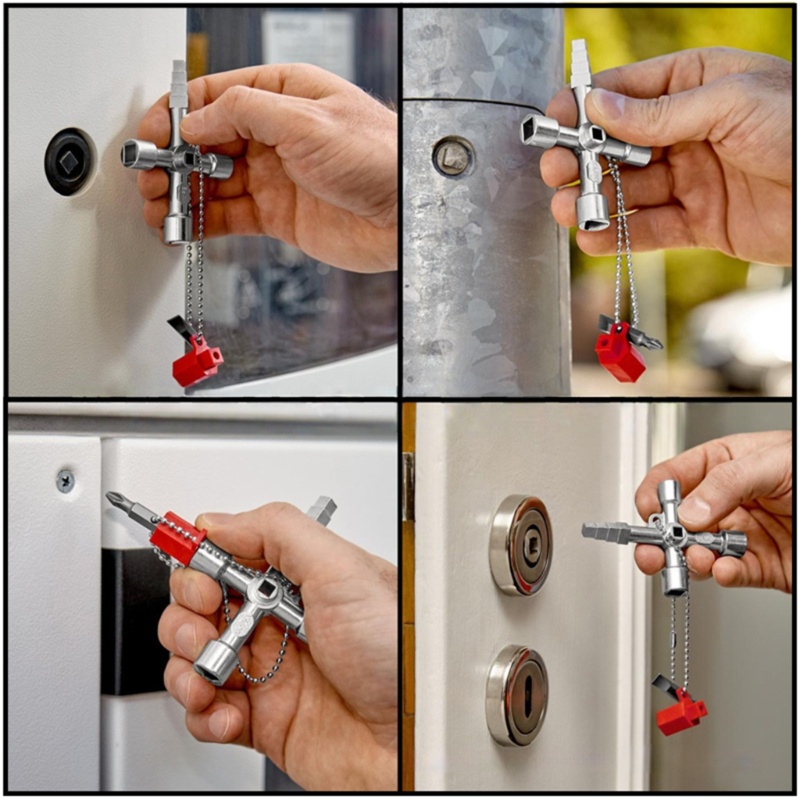 Char ประแจกุญแจไขว้ 4 ทาง กุญแจไขว้อเนกประสงค์สําหรับตู้ช่างประปา