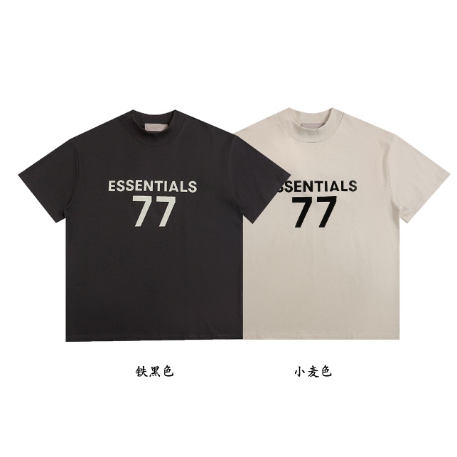 พร้อมส่ง เสื้อยืดคอกลม แขนสั้น พิมพ์ลายตัวอักษร FEAR OF GOD 77Double row สําหรับผู้ชาย และผู้หญิง
