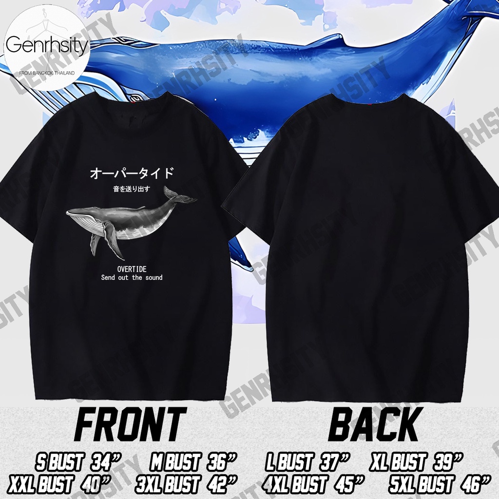 เสื้อวาฬ52hz Cool Men T Shirt วาฬ52hz Whale เสื้อยืดผู้ชาย Oversize วาฬผู้ไม่เคยมีใครได้ยินเสียง Top