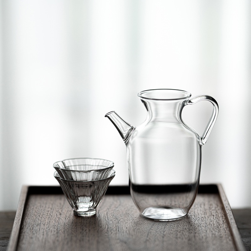 Xiaozhi Pot แก้วทนความร้อน พร้อมตัวกรองชาเขียว ลายดอกไม้ [A204]