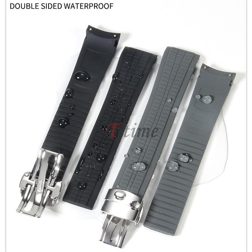 สายนาฬิกาข้อมือยาง แบบพับได้ กันน้ํา สองด้าน สําหรับ Patek Philippe Grenade 5164 5167 21 มม.