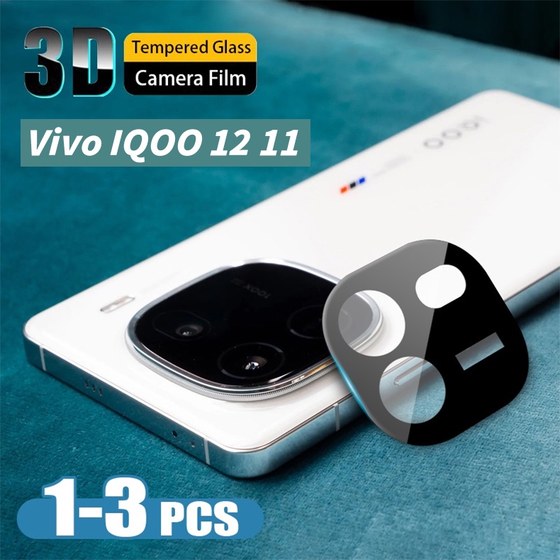 ฟิล์มกระจกนิรภัยกันรอยเลนส์กล้อง 9H 3D กันรอยขีดข่วน สีดํา สําหรับ Vivo IQOO 12 Pro 11 5G 2023 IQOO12 IQOO11 VivoIQOO12