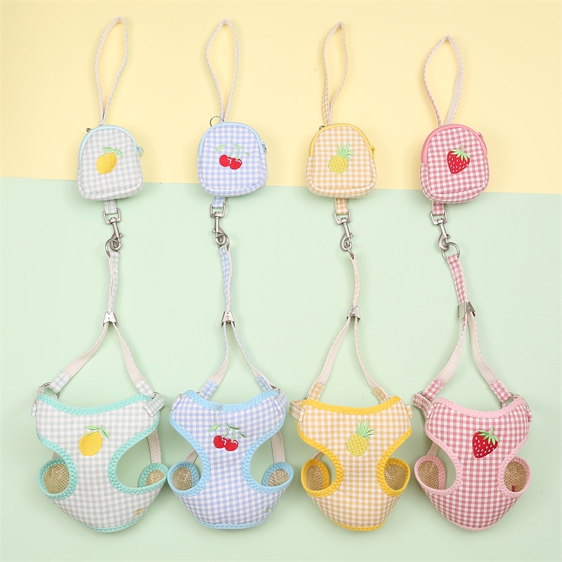 ใหม่ Leash chest STRAP with Snack BAG Cat Leash สามารถปรับได้สำหรับแมวเดิน