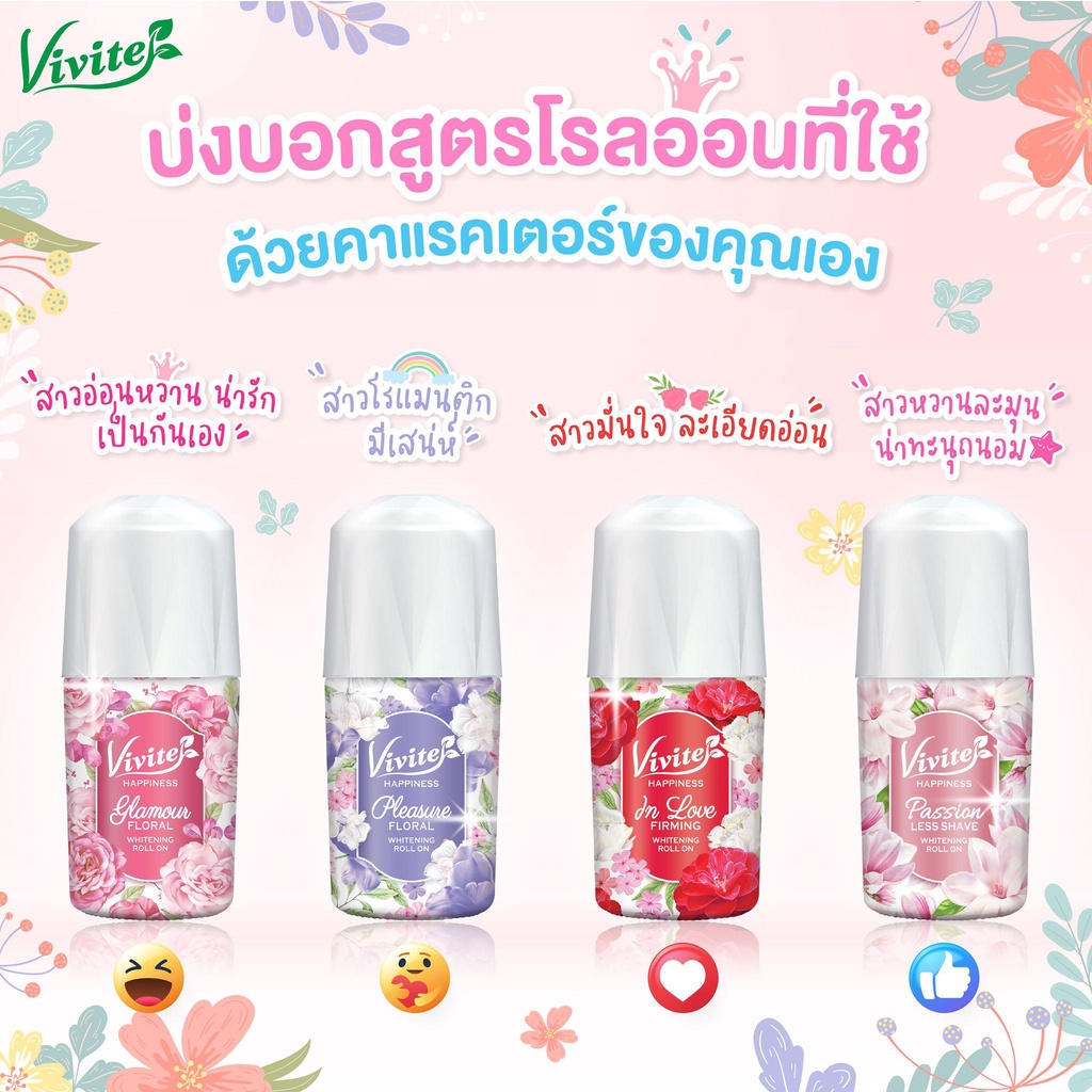 Vivite วีไวต์ โรลออนไวท์เทนนิ่ง ระงับกลิ่นกาย ขนาด 20-25 ml.