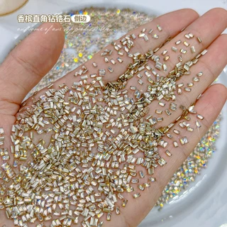 เพชรลบมุม ทรงสี่เหลี่ยมผืนผ้า ขนาดเล็ก สีขาว สําหรับตกแต่งเล็บ 50 ชิ้น