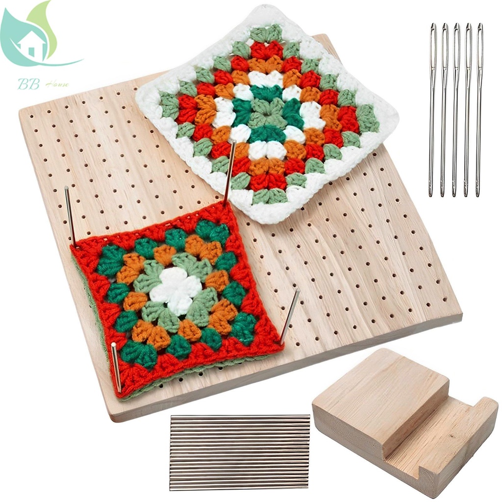 ไม ้ โครเชต ์ Blocking Board Reusable Handcrafted ถัก Blocking Mat ชุดสําหรับถักเย ็ บปักถักร ้ อย SHOPQJC6371