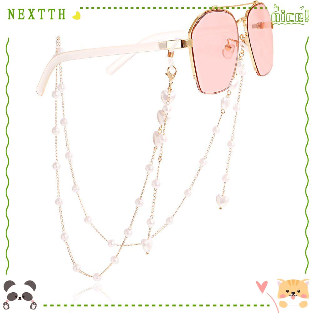 Nextth สายโซ่คล้องแว่นตา ประดับมุก ปรับได้ สําหรับผู้หญิง