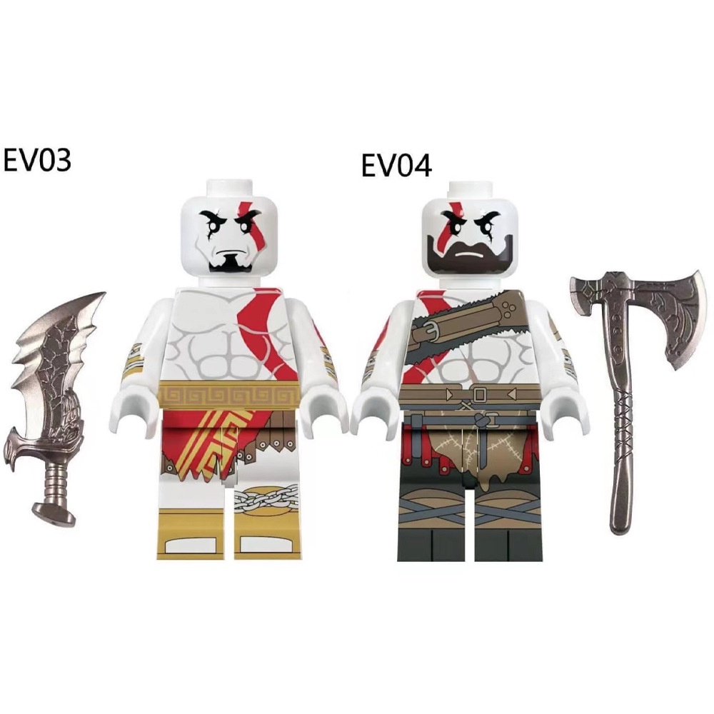 ของเล่นตัวต่อฟิกเกอร์ Mars Kratos God of War ขนาดเล็ก