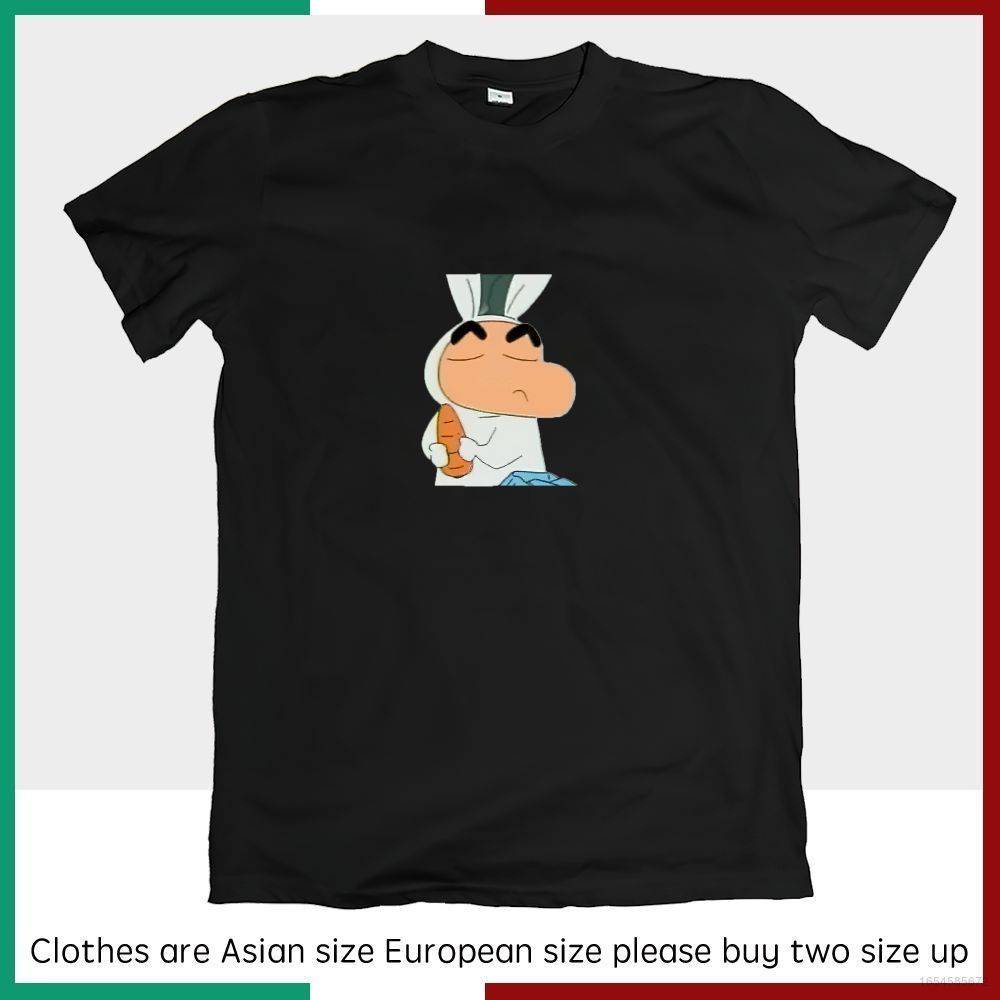 เสื้อยืดแขนสั้น【❥❥】 Anime Anime Rabbit Crayon Shinchan Cartoon T Shirt Unisex Casual DIY Tee Couple 