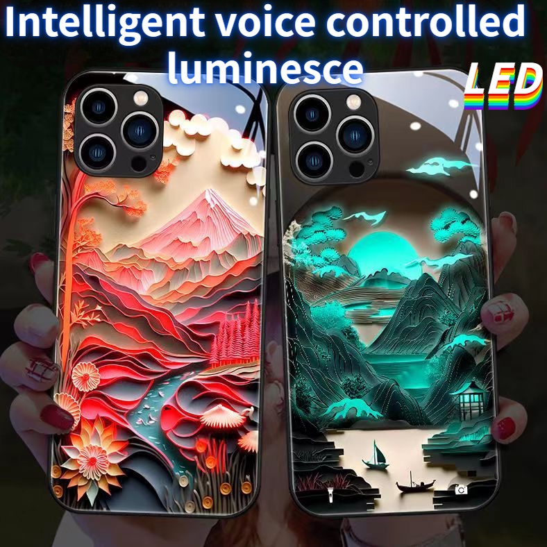 Mg เคสโทรศัพท์มือถือแบบแก้ว มีไฟ LED เรืองแสง หรูหรา สําหรับ iPhone 15 15Promax 15plus 15pro 14Promax 14plus 14pro 14 13Promax 13 13pro 12ProMax 12pro 11ProMax 11pro 12