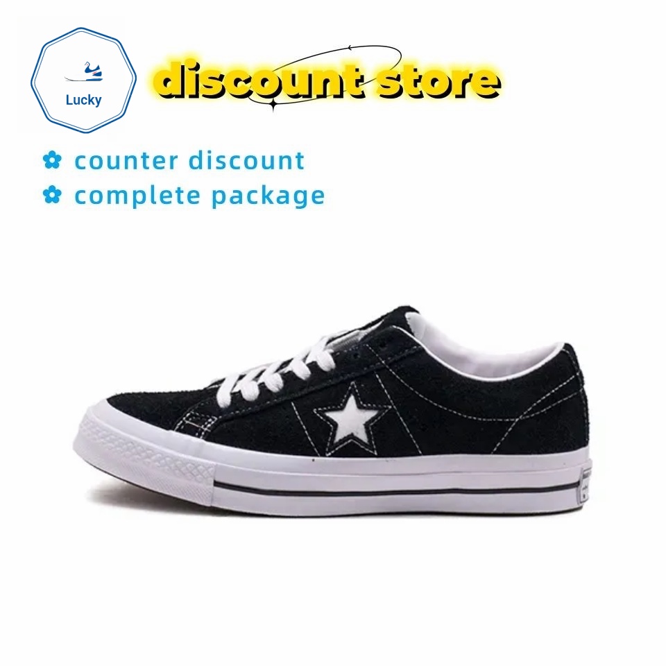 ของแท้ Converse One Star 158369C Men's and Women's Canvas Shoes