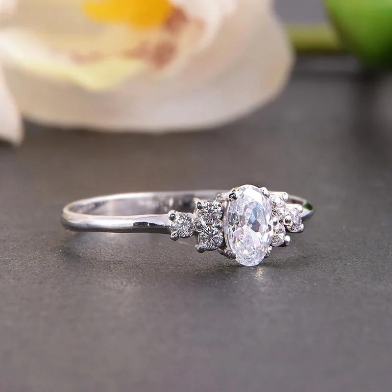 แฟชั่น 925 เงินสเตอร์ลิง Elegant Lady รูปไข่ Zirconia แหวนสําหรับหมั้นพิธี Timeless เครื่องประดับสําหรับงานแต่งงานแฟชั่นนิ้วมืออุปกรณ์เสริม ราคา ถูกที่สุด ดีลบีเคเค แกลเลอรีภาพที่ 3