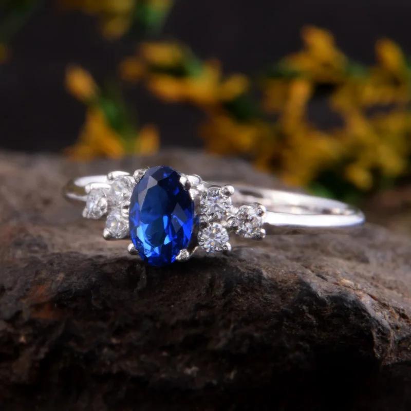 แฟชั่น 925 เงินสเตอร์ลิง Elegant Lady รูปไข่ Zirconia แหวนสําหรับหมั้นพิธี Timeless เครื่องประดับสําหรับงานแต่งงานแฟชั่นนิ้วมืออุปกรณ์เสริม ราคา ถูกที่สุด ดีลบีเคเค แกลเลอรีภาพที่ 4