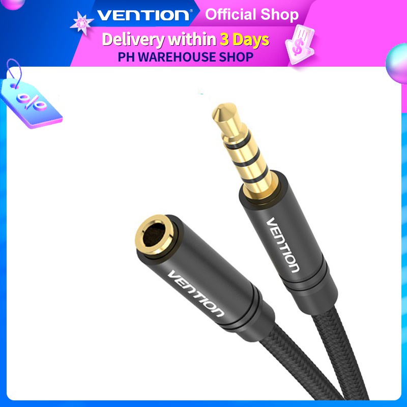 Vention สายต่อขยายเสียง แจ็ค Aux ตัวผู้ เป็นตัวเมีย รองรับไมโครโฟน 3.5 มม. สําหรับสมาร์ทโฟน เครื่องเล่น Mp3 Mp4 แท็บเล็ต