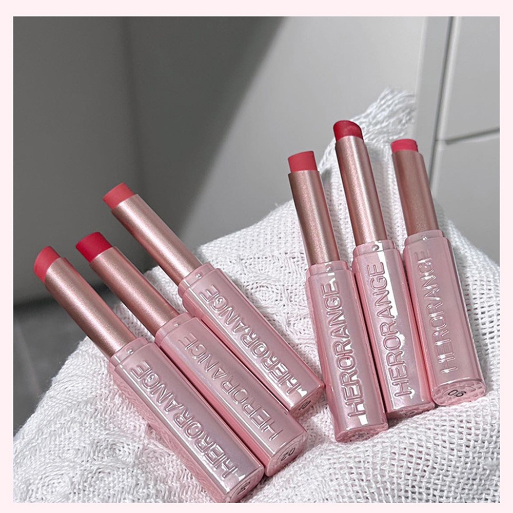 6ชิ้นแต่งหน้าลิปสติกชุดของเหลวกํามะหยี่เคลือบมันวาวผู้หญิงกันน้ําสีแดงมอยส์เจอร์ไรเซอร์เปลือยลิปยาวนานริมฝีปากเซ็กซี่ลิปสติก ﻿