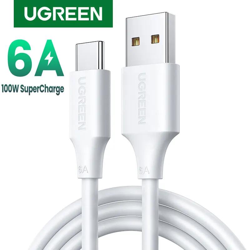 Ugreen สายชาร์จ USB Type C 100W 6A 2A ยืดหยุ่น สําหรับรถยนต์