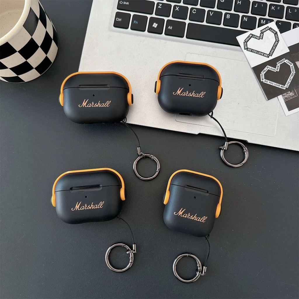 Marshal พร้อมตัวยึดล็อคปลอกเชลล์สําหรับ AIRPODS 4 ANC PRO 1/2/3 เคสป้องกัน