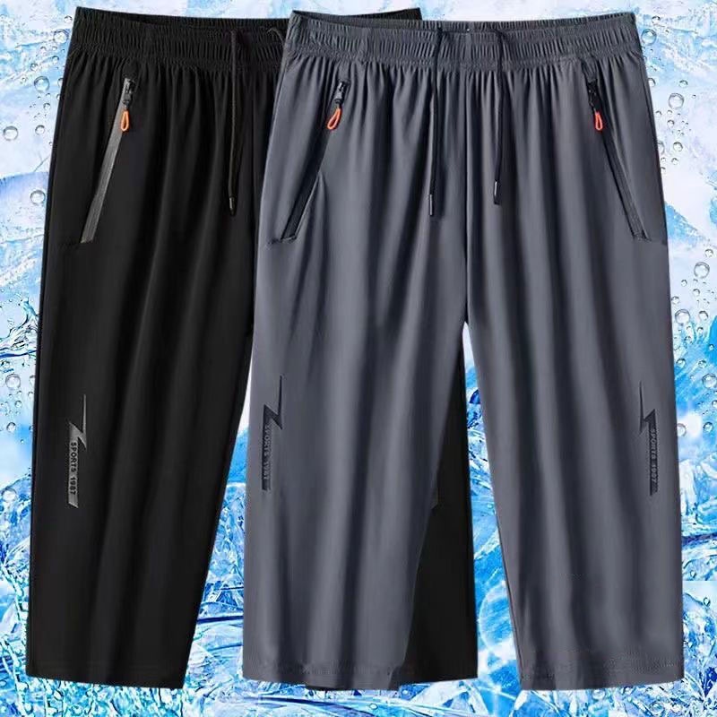 Capris กางเกงขาสั้นลําลอง ผ้าเรยอน แบบบาง ทรงหลวม สไตล์สปอร์ต สําหรับผู้ชาย ไซซ์ M-5XL
