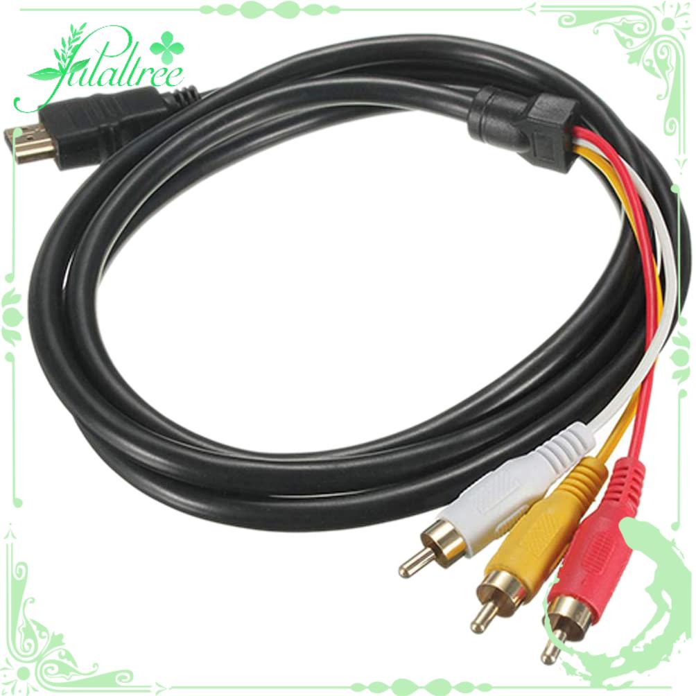 fulaltree HDMI to RCA Cable 1080P HDMI Male to 3 RCA S-Video AV Audio Cable อะแดปเตอร์สายไฟสําหรับ T