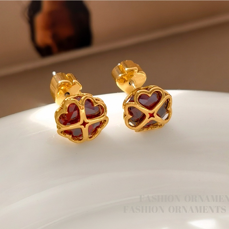 พร้อมส่ง IRIS Vintage | Lucky gold earrings GV061 เคื่องประดับ สร้อย ตุ้มหู ทอง 18K