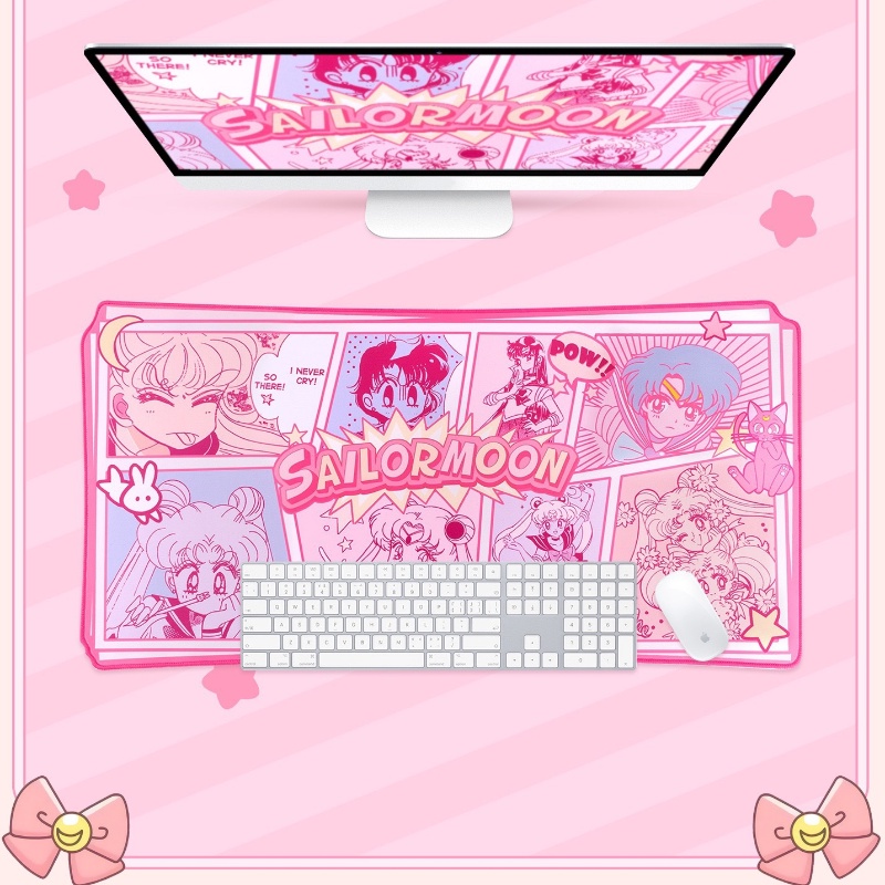 Tsukino Usagi แผ่นรองเมาส์เล่นเกม แบบนิ่ม กันลื่น ขนาดใหญ่ สําหรับวัยรุ่น
