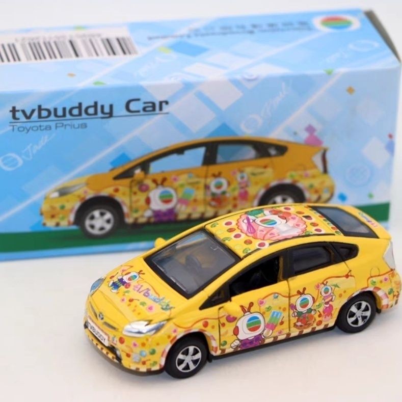 T Tiny Micro Shadow 1/64 Toyota Prius Prius TVBuddy เคลือบโลหะผสมของเล่นรถตกแต่ง Out of Print Car Mo
