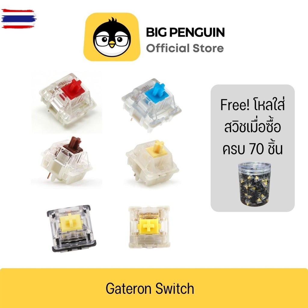 Gateron Switch Milky Yellow Red Blue Brown Yellow SMD Gateron switch Mechanical Keyboard สวิตช์ คีย์