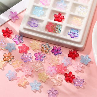 ลูกปัดแก้วดอกซากุระ 30 ชิ้น  ลูกปัดฐานแบน สำหรับ DIY สร้อยคอ…