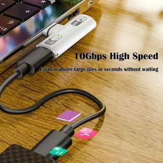 KIDZYOO อะแดปเตอร์เสียง Type C, PD 100W 10Gbps USB-C หูฟัง Converter, Professional Fast Charging USB 3.2 Gen 2 ใน 1 OTG อะแดปเตอร์แล็ปท็อป/โทรศัพท์มือถือ