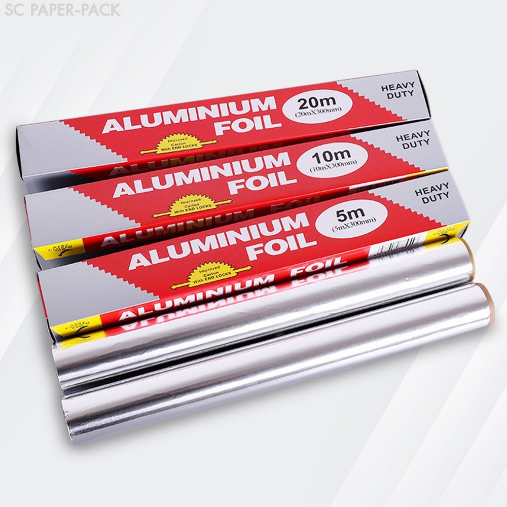 SC Paper-Pack ฟอยล์ห่ออาหาร ขนาด 5/10/20 เมตร กระดาษฟอยล์ ฟอยล์อะลูมิเนียมสำหรับห่ออาหาร