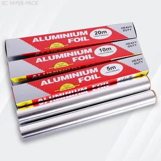 SC Paper-Pack ฟอยล์ห่ออาหาร ขนาด 5/10/20 เมตร กระดาษฟอยล์ ฟอยล์อะลูมิเนียมสำหรับห่ออาหาร