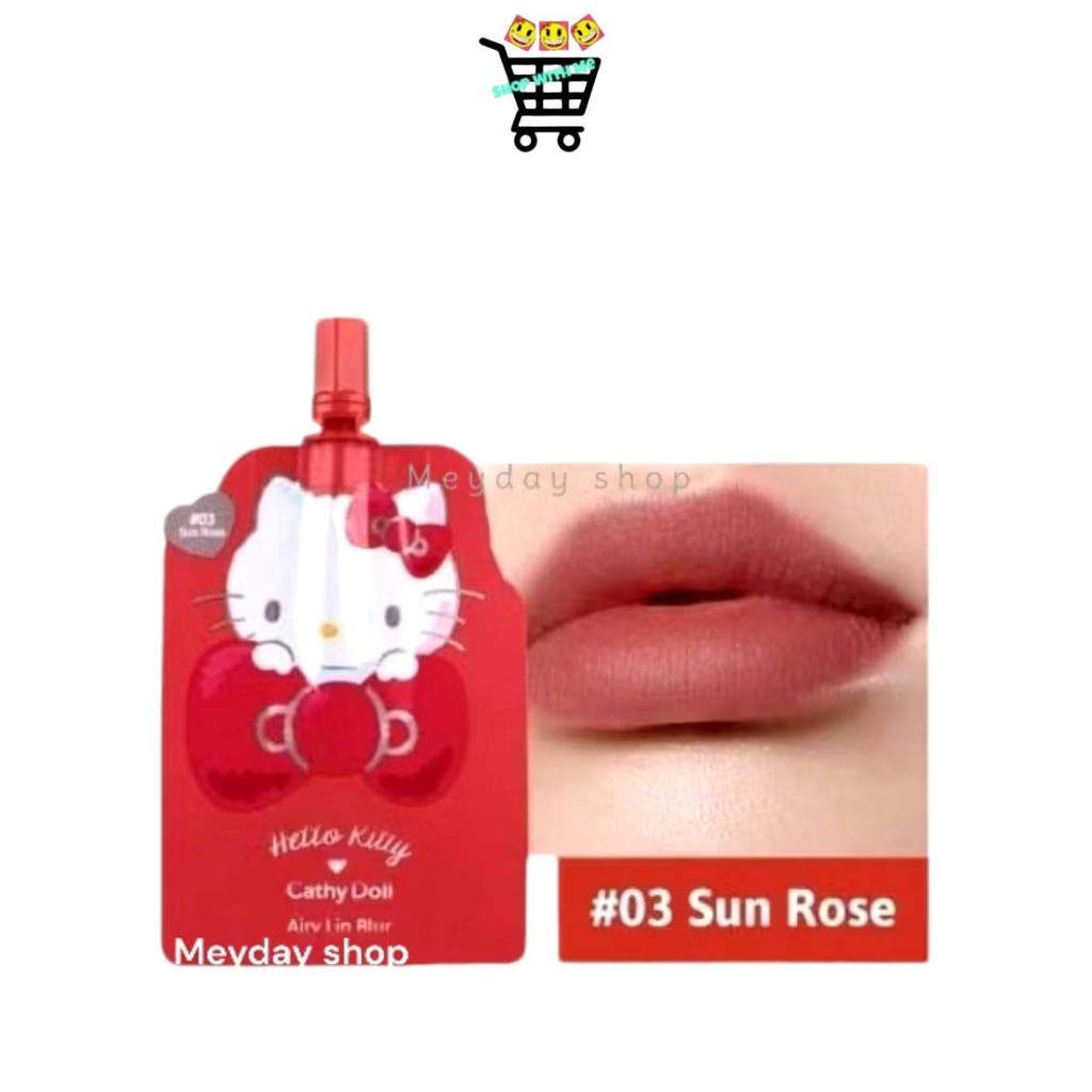 Cathy Doll ลิปซอง ลิปจุ่มเฮลโลคิตตี้ เคที่ดอลล์ Hello Kitty Airy Lip Blur ลิปคิตตี้ แบบซอง