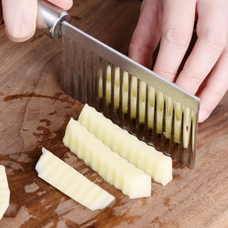 UTENSILS มีดหั่นผักผลไม้เครื่องสไลด์แผ่นมันสำปะหลังสแตนเลส,มีดเครื่องหั่นหยักสำหรับหั่นเครื่องตัดมันฝรั่งเครื่องมือทำเฟร
