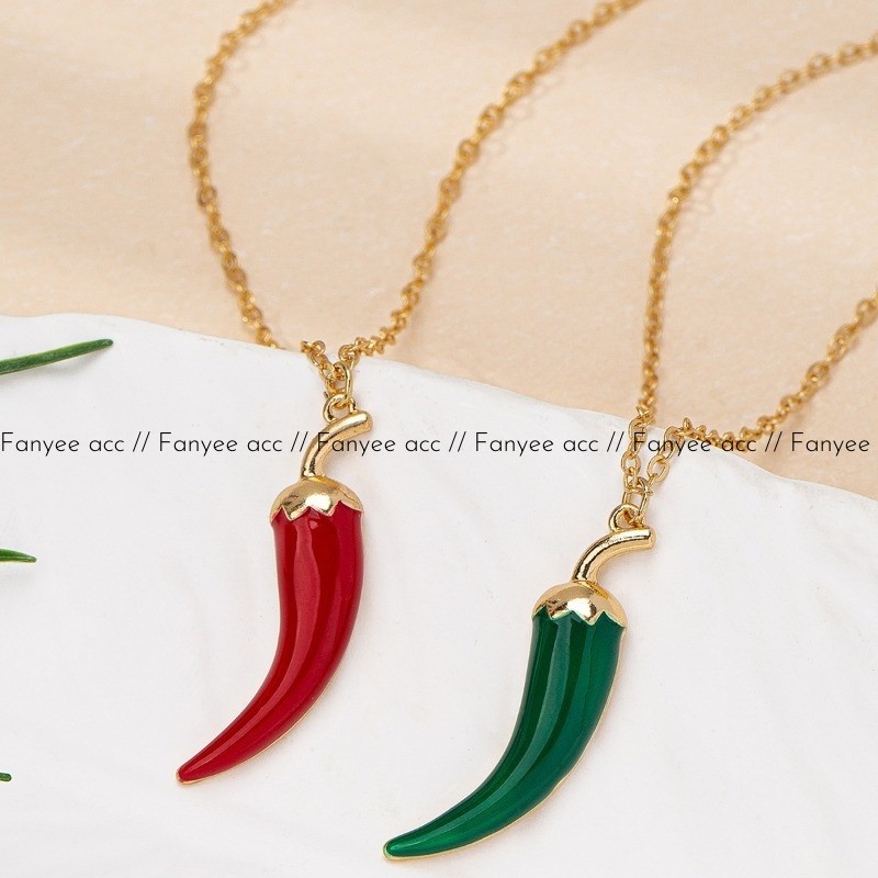 [Fanye] สร้อยคอจี้พริกเคลือบแฟชั่นสูง Q904