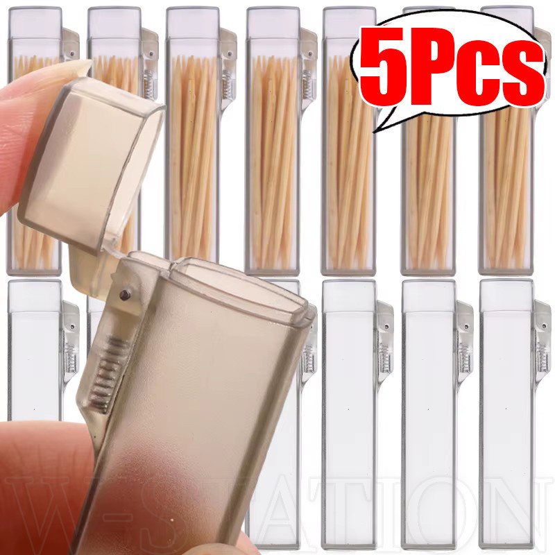 กล่องไม้จิ้มฟันที่มีกลไกฤดูใบไม้ผลิ-ที่เก็บไม้จิ้มฟันผู้ถือ-สําหรับสําลีเข็มสิ่งจําเป็นในชีวิตประจําวัน-โปร่งใสแบบพกพาพลาสติก-เส้น-ความช่วยเหลือการจําแนกกรณี/ร้