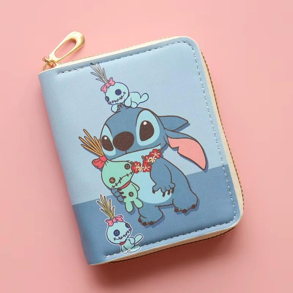Mh กระเป๋าสตางค์กระเป๋าเงิน, PU หนัง Kawaii Stitch กระเป๋าใส่เหรียญเงิน,อะนิเมะ Figures Tote กระเป๋ากระเป๋าถือบัตรเครดิต Holoder เด็กของขวัญวันเกิด