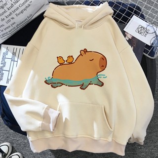 Capybara เสื้อฮู้ดดี้ สไตล์วินเทจ ฮาราจูกุ y2k 90s สําหรับผู้หญิง