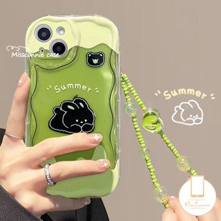 เคสโทรศัพท์มือถือ แบบนิ่ม ลายกระต่ายไอศกรีม สีดํา 3D ขอบโค้ง พร้อมสายคล้อง สําหรับ Infinix Hot 8 30 11 12 10 9 20 Play Hot 8 30i 9 10Lite Smart 6 7 5 6Plus Note 12 G96