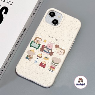 เคสไอโฟน 15 ลายการ์ตูน ย่อยสลายได้ เป็นมิตรกับสิ่งแวดล้อม สําหรับ IPhone 11 13 Pro Max 12pro 14 14 Promax XS XR 7 8 Plus 15promax 15Ultra