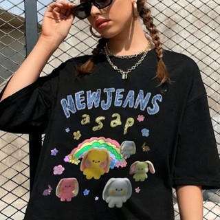 เสื้อยืดแขนสั้นลําลอง คอกลม ผ้าฝ้าย พิมพ์ลาย Kpop Get Up Powerpuff Girls MINJI Haerin DANIELLE HANNI Hyein NJ Short Sleeve สําหรับผู้ชาย และผู้หญิง