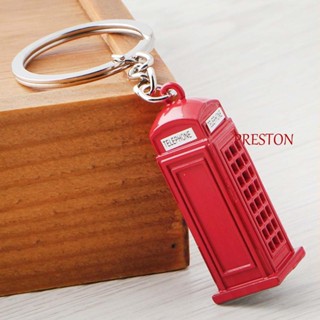 Preston พวงกุญแจ จี้กล่องจดหมาย แบบสร้างสรรค์ บูธโทรศัพท์ สีแดง และสีน้ําเงิน เครื่องประดับแฟชั่น