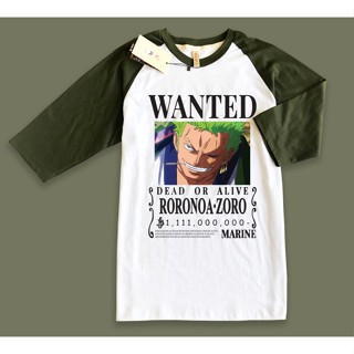 เสื้อยืด พิมพ์ลาย One Piece Roronoa Zoro Bounty Wanted สําหรับผู้ชาย