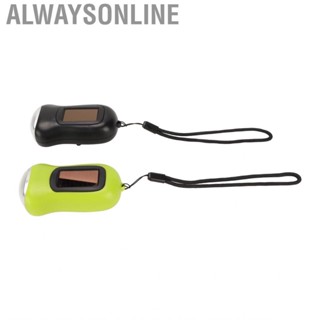 Alwaysonline 2pcs Hand Crank Flashlight 6-8H Solar Powered Lightweight Compact