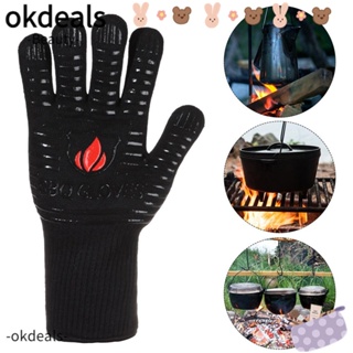 Okdeals ถุงมือเตาผิง ฉนวนกันความร้อน สําหรับเตาผิง