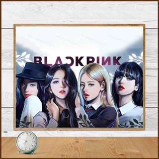 Kts BLACKPINK DIY LISA Jennie สีชมพูและหมึกผสมสีเติมและตกแต่ง LISA ภาพวาดสีน้ํามัน แฮนด์เมด